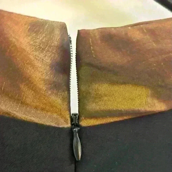 ELIZA J BLACK FIT & FLARE Cuff 3/4 Sleeves V Neck Ruched Waist Sz 14P - Picture 9 of 15